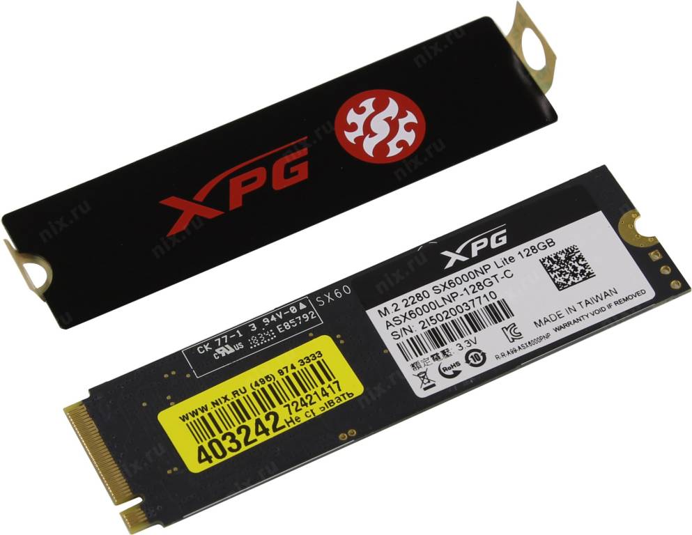   SSD 128 Gb M.2 2280 M ADATA XPG SX6000 Lite [ASX6000LNP-128GT-C] 3D TLC