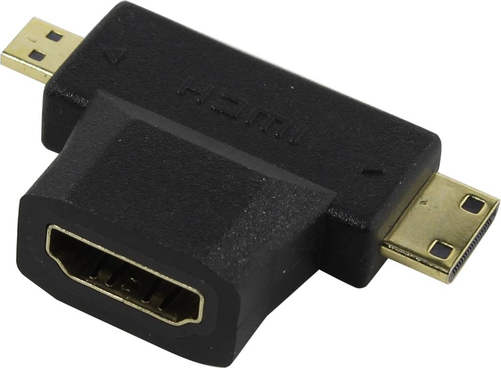 купить Переходник HDMI F - > microHDMI M /miniHDMI M KS-is [KS-361]