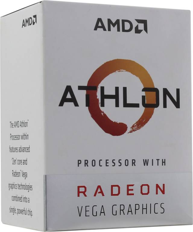   AMD Athlon 240GE BOX (YD240GC) 3.5 GHz/2core/1+4Mb/SVGA RADEON Vega 3/35W/Socket AM4