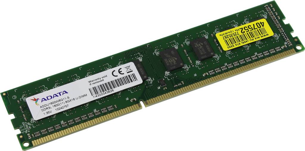    DDR3L SODIMM  8Gb PC-12800 ADATA Premier [ADDU1600W8G11-S] Low Voltage