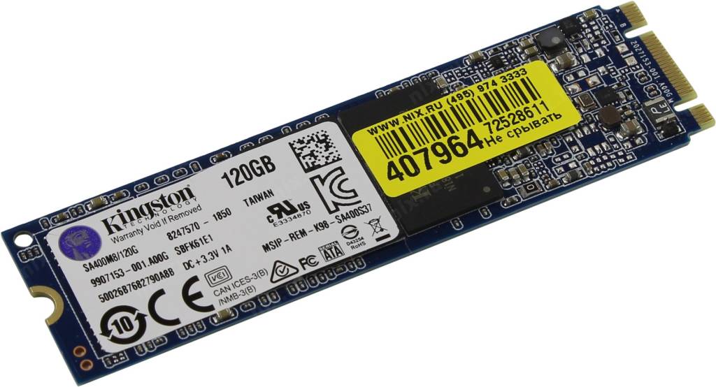   SSD 120 Gb M.2 2280 B&M SATA-III Kingston A400 [SA400M8/120G] 3D TLC