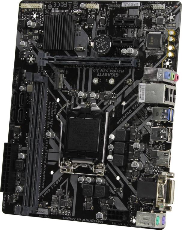    LGA1151 GIGABYTE H310M S2H 2.0(RTL)[H310]PCI-E Dsub+DVI+HDMI GbLAN SATA MicroATX 2