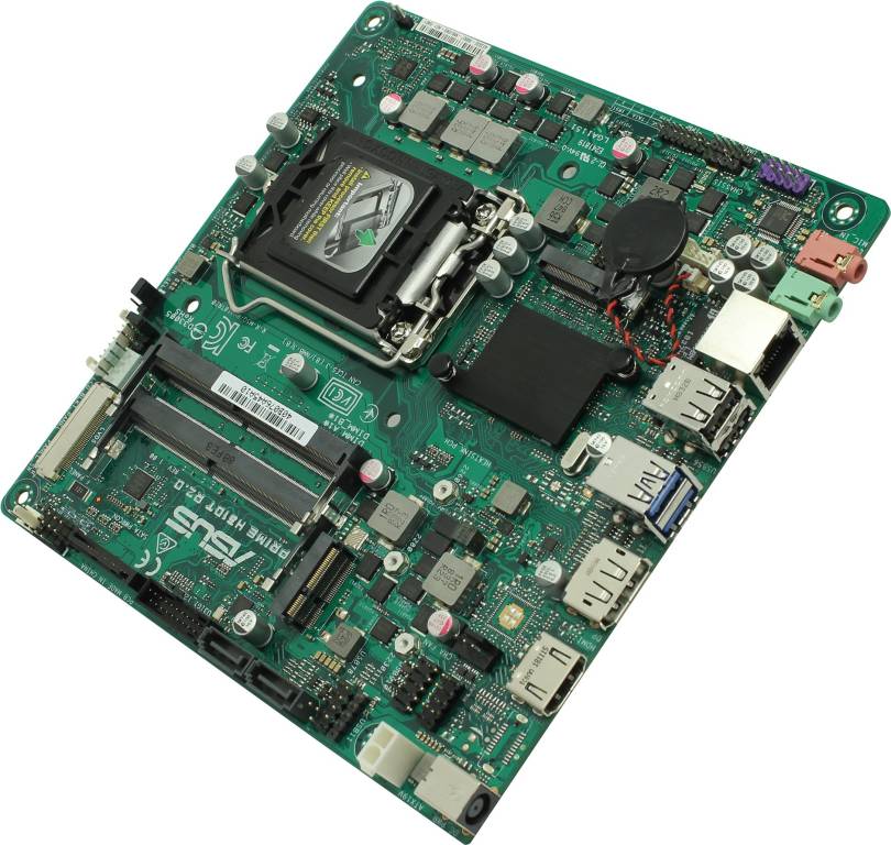    LGA1151 ASUS PRIME H310T R2.0(RTL)[H310]HDMI+DP GbLAN SATA Mini-ITX 2DDR4 SODIMM