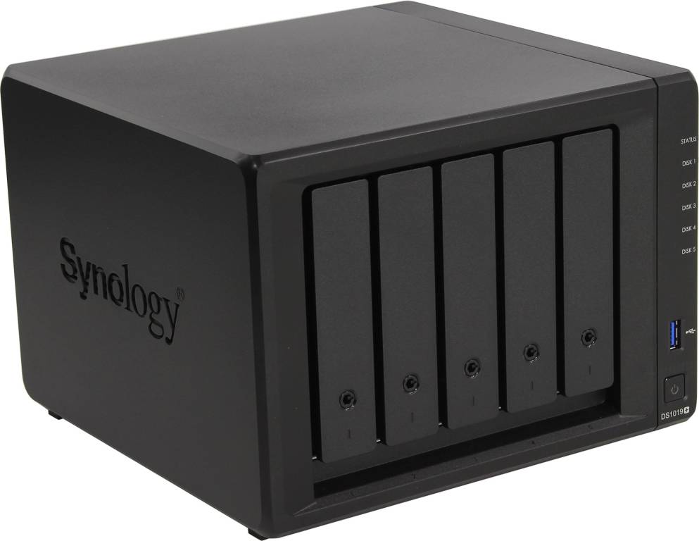     Synology[DS1019+]Disk Station(5x3.5/2.5+2xM.2 HDD/SSD SATA,RAID 0/1/5/5+/6/