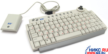   BTC Mini Wireless Keyboard+Joystick Mouse 9116URF White [USB] 87+9 /