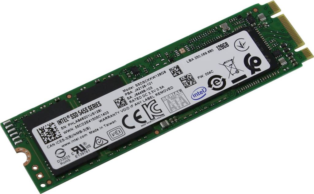   SSD 128 Gb M.2 2280 B&M SATA-III Intel 545s Series [SSDSCKKW128G8XT] V-NAND 3bit