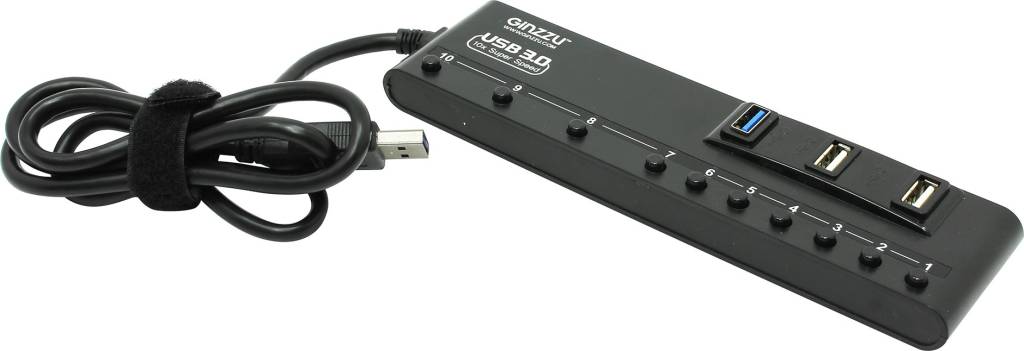   USB3.0 HUB 4-port + 6-port USB2.0 Ginzzu [GR-380UAB]