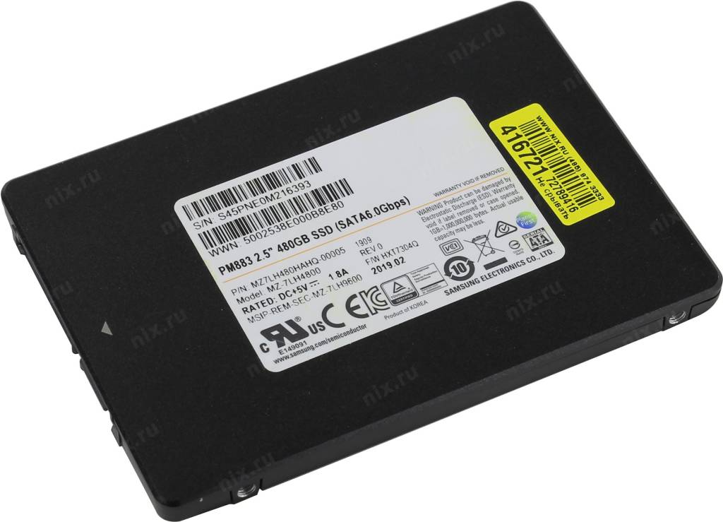   SSD 480 Gb SATA-III Samsung PM883 [MZ7LH480HAHQ] 2.5 (OEM)