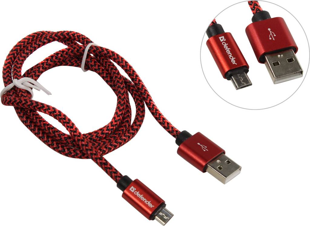купить Кабель USB 2.0 AM-- >micro-B 1.0м Red Defender [87801]