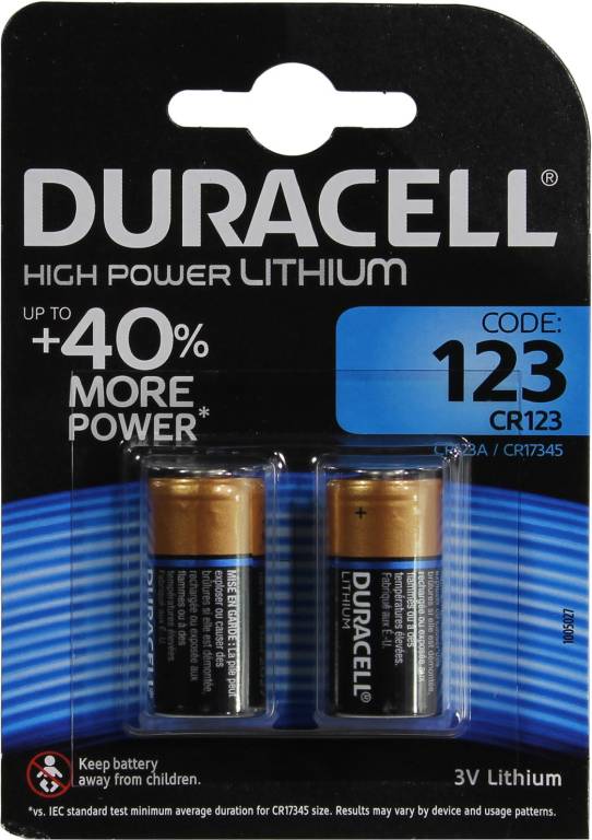  .  Duracell CR123A-2 3V,Lithium [. 2 ]