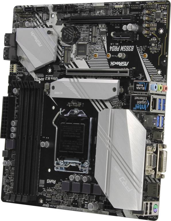    LGA1151 ASRock B365M PRO4(RTL)[B365]2xPCI-E Dsub+DVI+HDMI GbLAN SATA MicroATX 4DDR