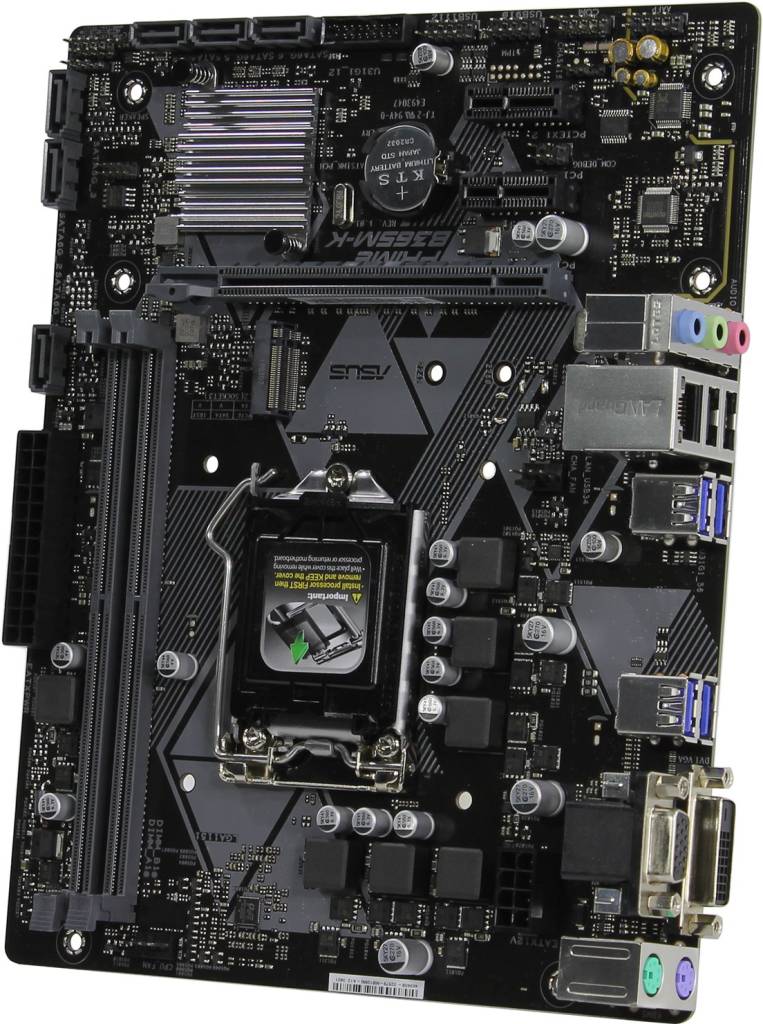    LGA1151 ASUS PRIME B365M-K (RTL) [B365] PCI-E Dsub+DVI GbLAN SATA MicroATX 2DDR4