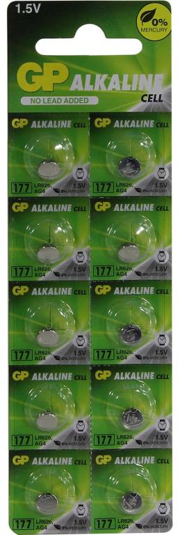  .  GP 177/LR626-10 ( (alkaline), 1.5V) [. 10 ]