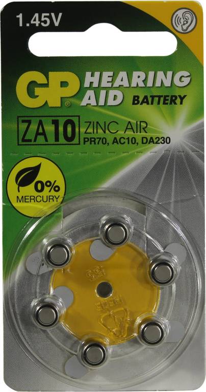  .  GP ZA10F-6 (Zinc-Air, 1.45V) [. 6 ]