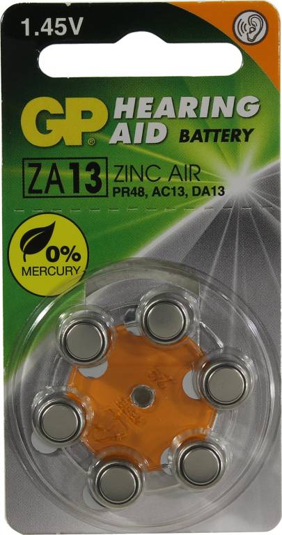  .  GP ZA13F-6 (Zinc-Air, 1.45V) [. 6 ]