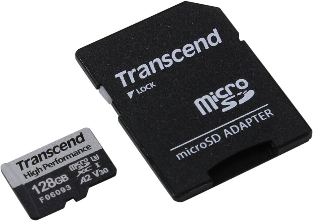    microSDXC 128Gb Transcend [TS128GUSD330S] UHS-I U3 V30 + microSD-- >SD Adapter