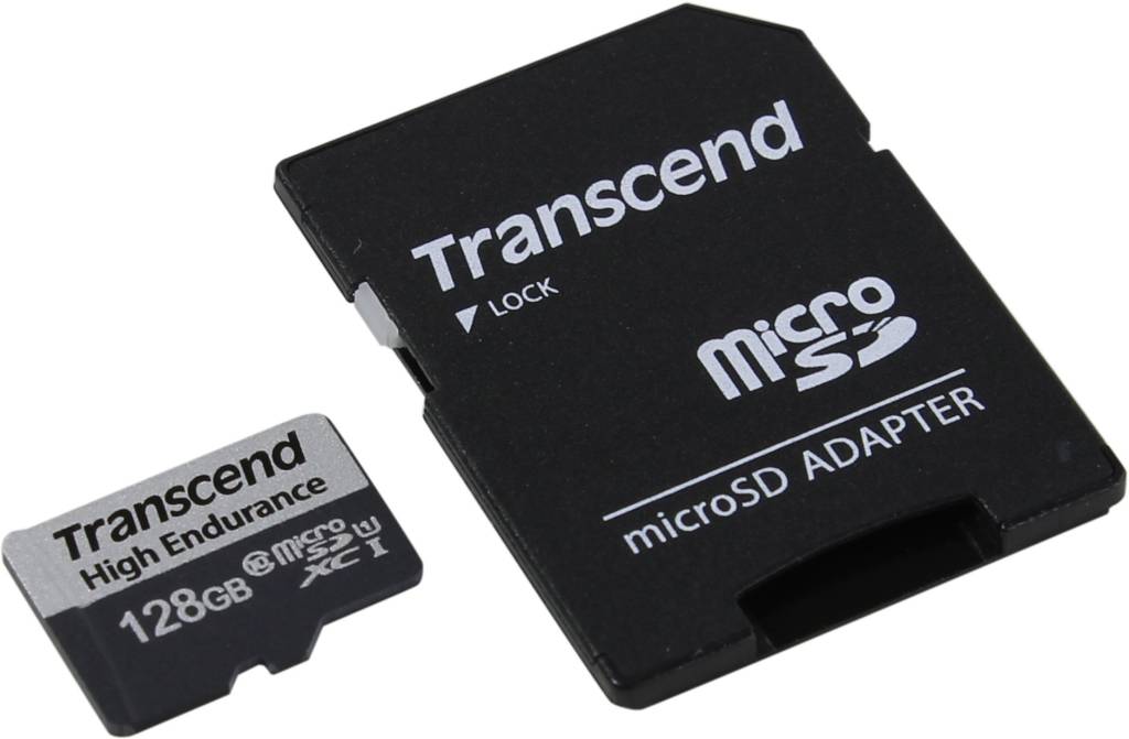    microSDXC 128Mb Transcend [TS128GUSD350V] UHS-I U1 + microSD-- >SD Adapter