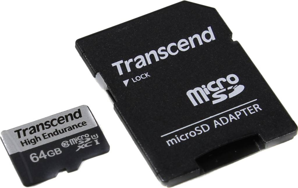    microSDXC 64Mb Transcend [TS64GUSD350V] UHS-I U1 + microSD-- >SD Adapter