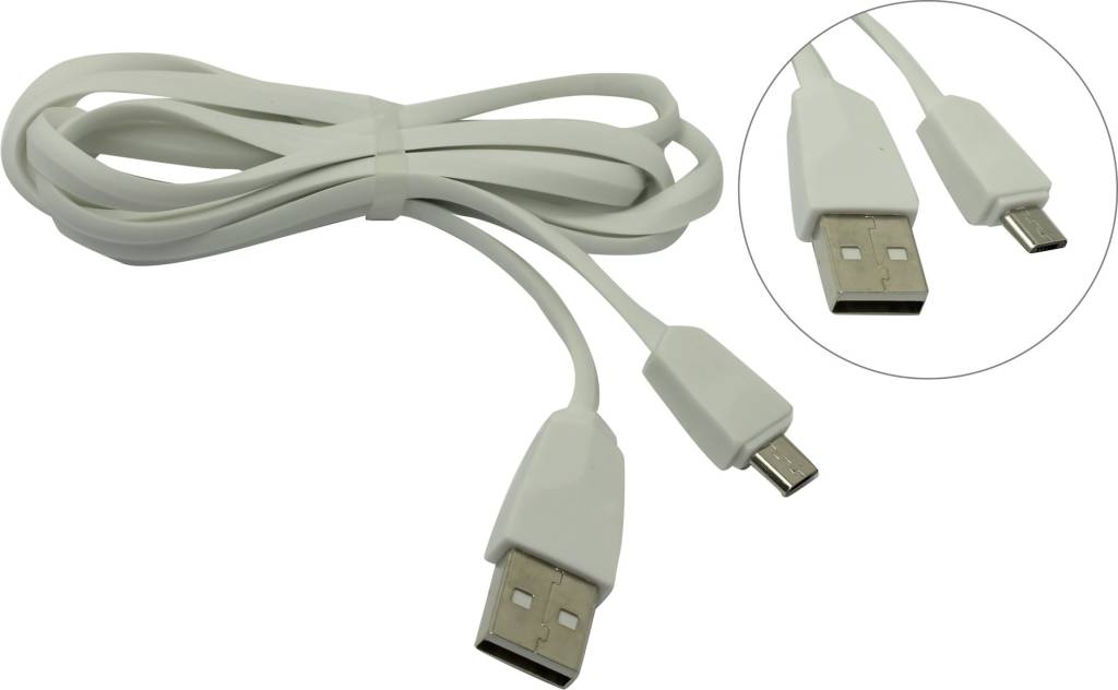   USB AM-- >micro-B 1.2.0 Smartbuy [iK-12r white]