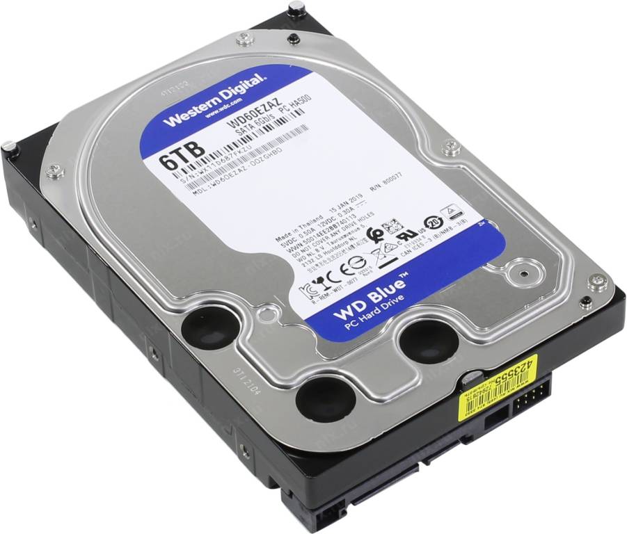 купить Жесткий диск 6 Tb SATA-III Western Digital Blue [WD60EZAZ] 3.5” 5400rpm 256Mb
