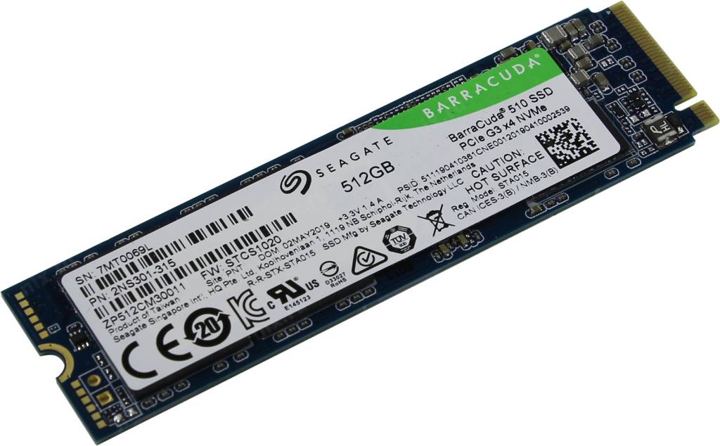   SSD 512 Gb M.2 2280 M Seagate BarraCuda 510 [ZP512CM30041] 3D TLC