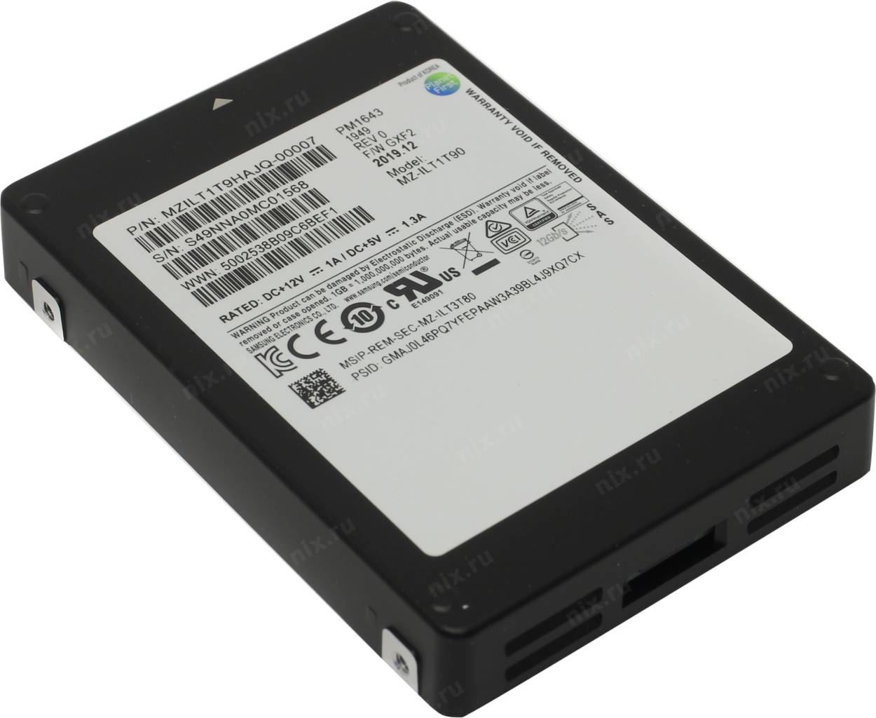   SSD 1.92 Tb SAS 12Gb/s Samsung PM1643 [MZILT1T9HAJQ] 2.5 (OEM) V-NAND TLC