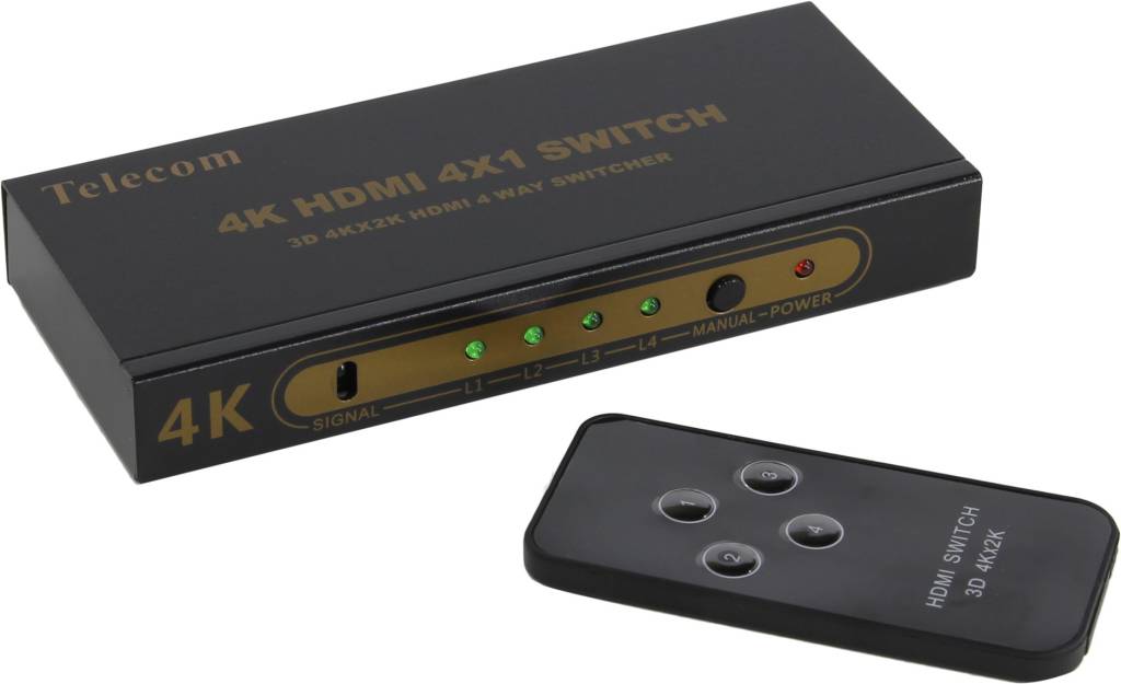   Telecom [TTS7100] 4-port HDMI Switch (4in - > 1out, ver1.4, )