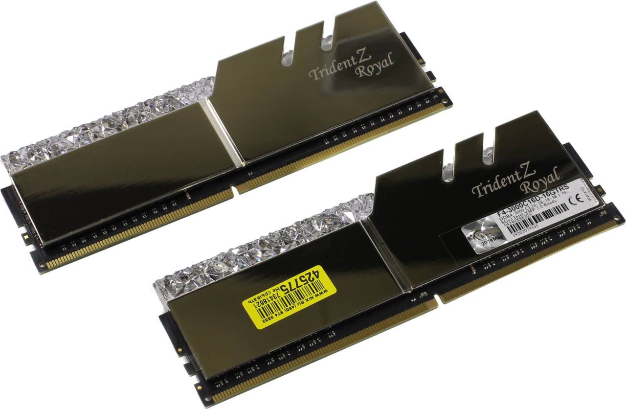    DDR4 DIMM 16Gb PC-24000 G.Skill TridentZ Royal [F4-3000C16D-16GTRS] KIT 2*8Gb CL16