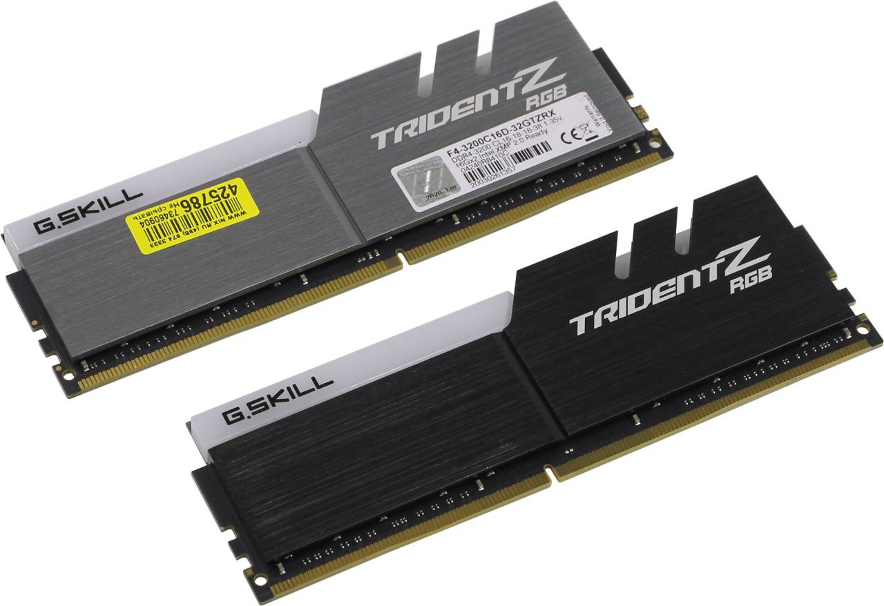    DDR4 DIMM 32Gb PC-25600 G.Skill TridentZ RGB [F4-3200C16D-32GTZRX] KIT 2*16Gb CL16