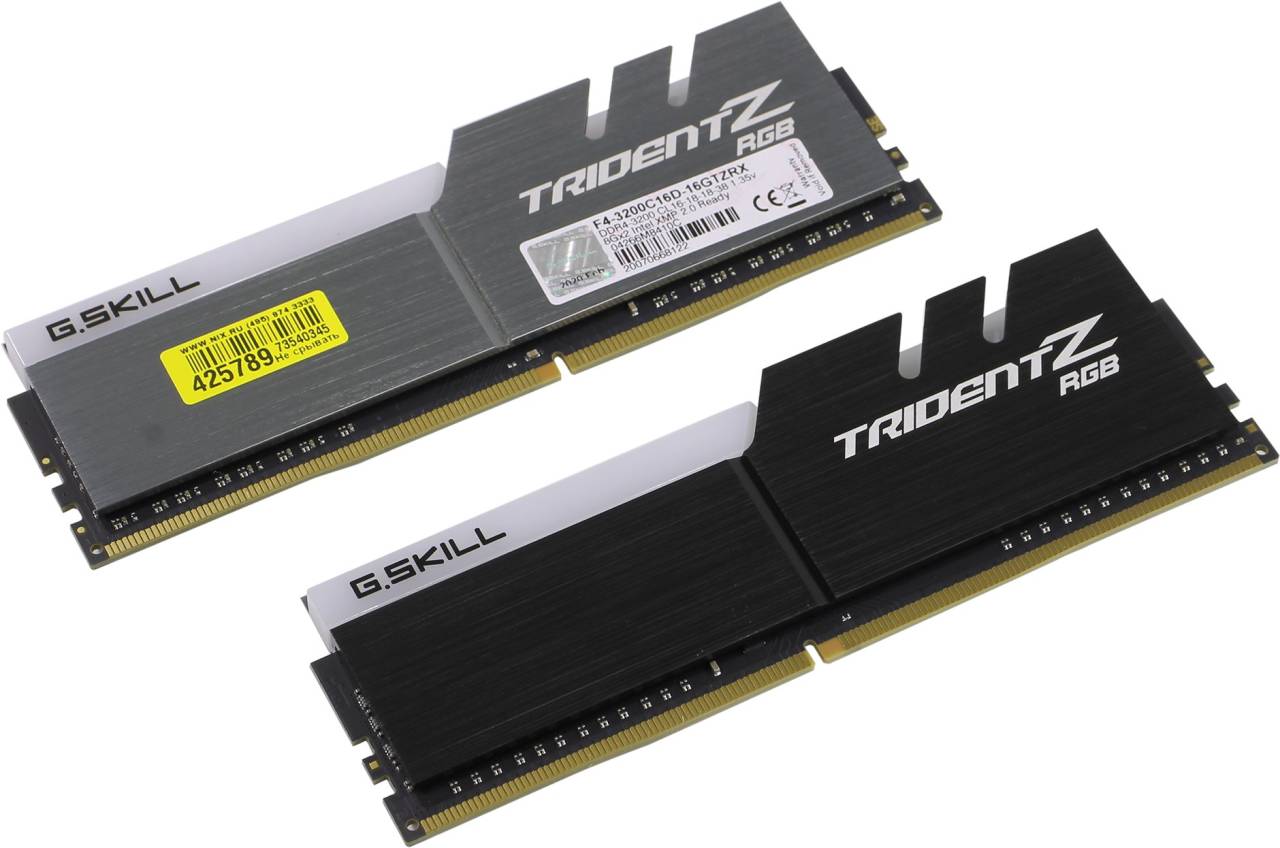    DDR4 DIMM 16Gb PC-25600 G.Skill TridentZ RGB [F4-3200C16D-16GTZRX] KIT 2*8Gb CL16