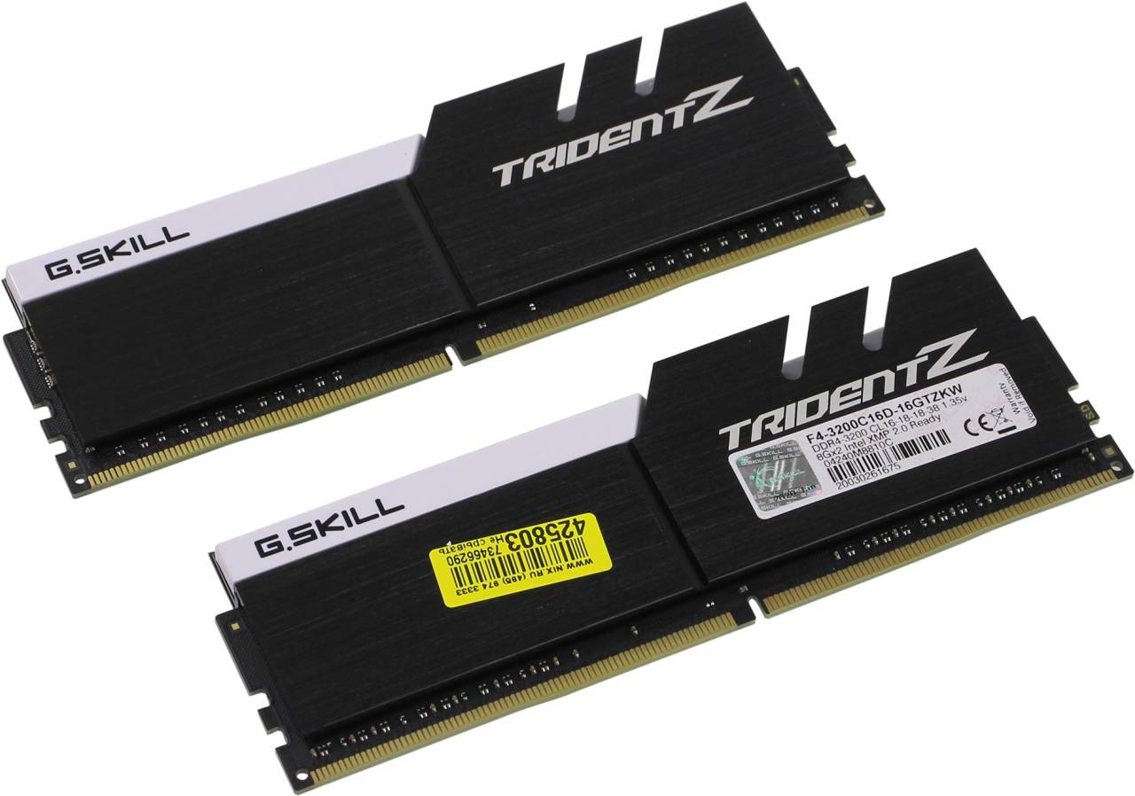    DDR4 DIMM 16Gb PC-25600 G.Skill RipjawsZ [F4-3200C16D-16GTZKW] KIT 2*8Gb CL16