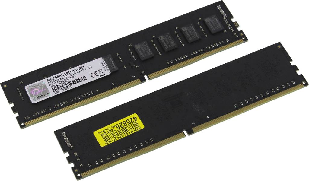    DDR4 DIMM 16Gb PC-21300 G.Skill [F4-2666C19D-16GNT] KIT 2*8Gb CL19