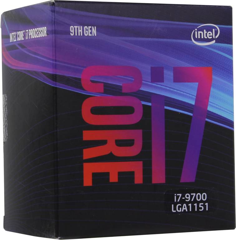   Intel Core i7-9700 BOX 3.0 GHz/8core/SVGA UHD Graphics 630/12Mb/65W/8 GT/s LGA1151