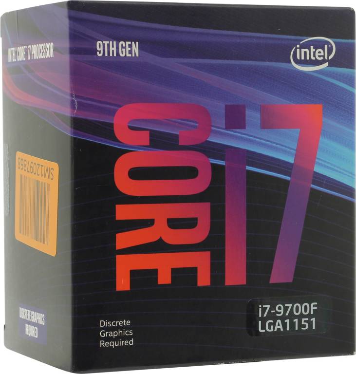   Intel Core i7-9700F BOX 3.0 GHz/8core/12Mb/65W/8 GT/s LGA1151