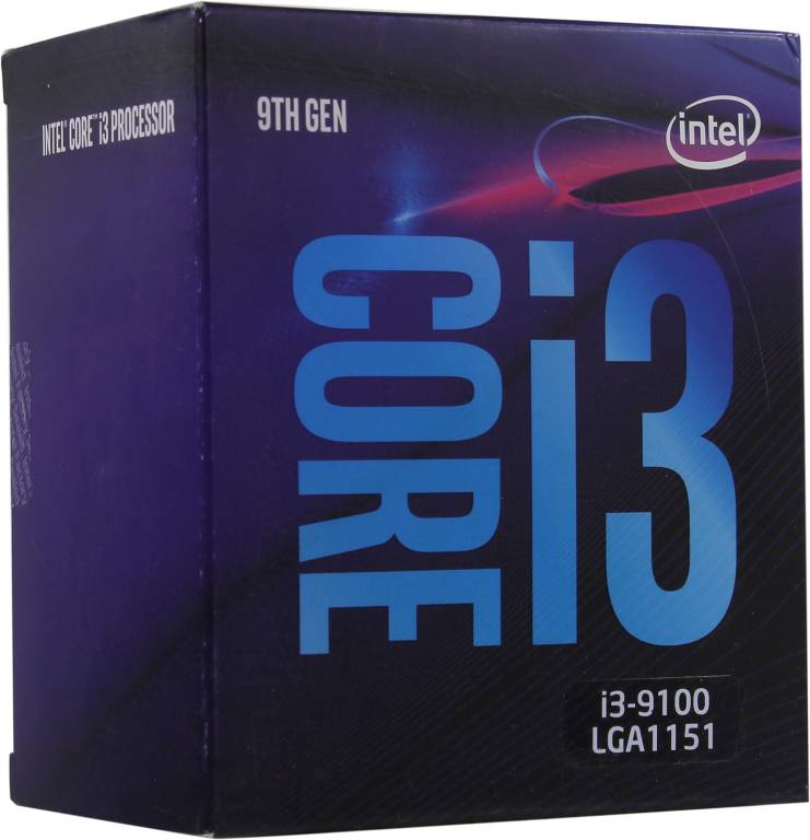   Intel Core i3-9100 BOX 3.6 GHz/4core/SVGA UHD Graphics 630/1+6Mb/65W/8 GT/s LGA1151