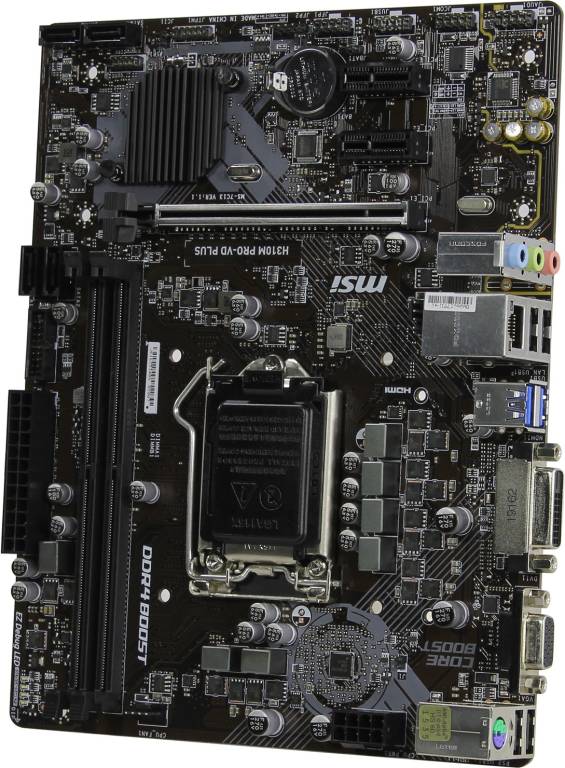    LGA1151 MSI H310M PRO-VD PLUS(RTL)[H310]PCI-E Dsub+DVI GbLANSATA MicroATX 2