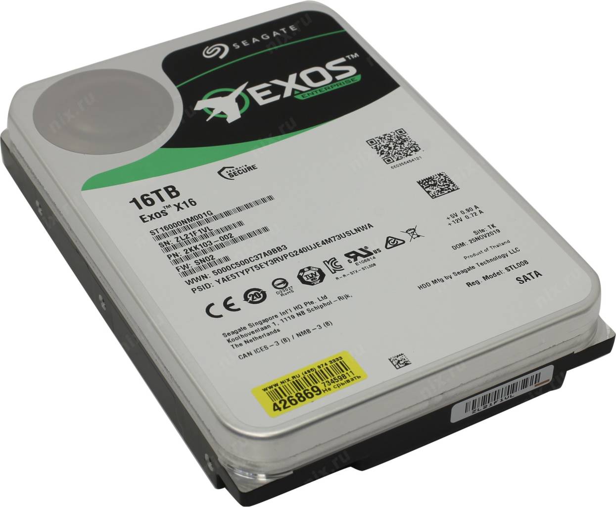 купить Жесткий диск 16 Tb SATA-III Seagate Exos X16 [ST16000NM001G] 7200RPM 256MB