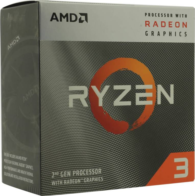   AMD Ryzen 3 3200G BOX (YD3200C5) 3.6 GHz/4core/SVGA RADEON Vega 8/2+4Mb/65W Socket AM4
