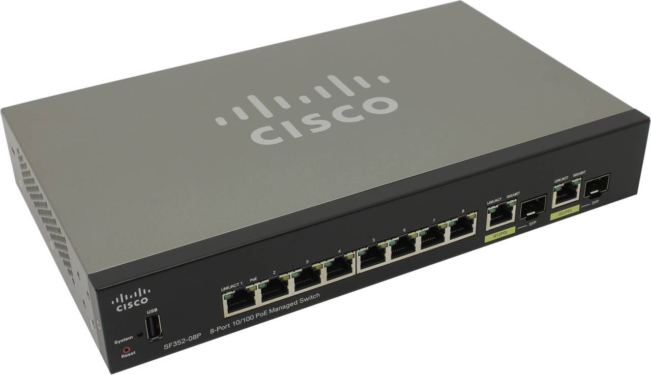   Cisco [SF352-08P-K9-EU]  (8UTP 100Mbps PoE)