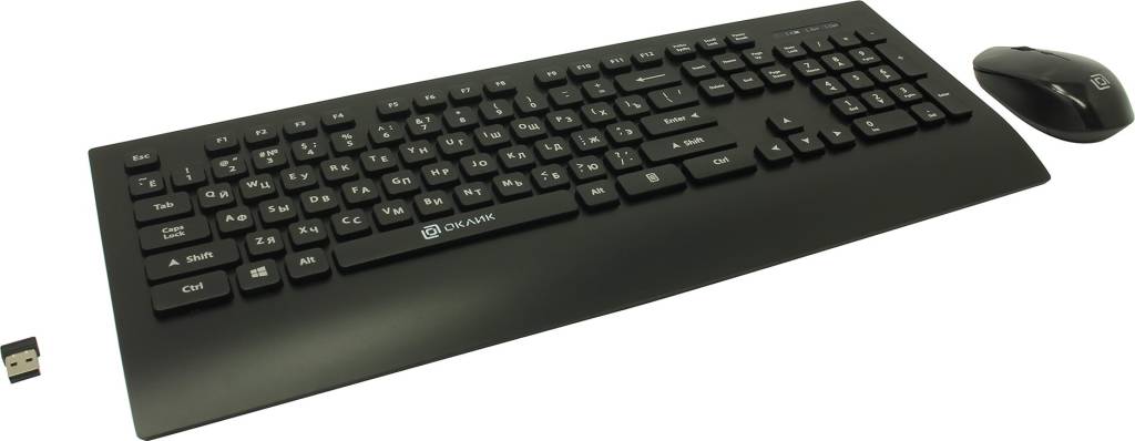 купить Набор OKLICK Wireless Keyboard & Optical Mouse[222M]Black(Кл-ра,USB,FM+Мышь 3кн,Roll,FM,USB