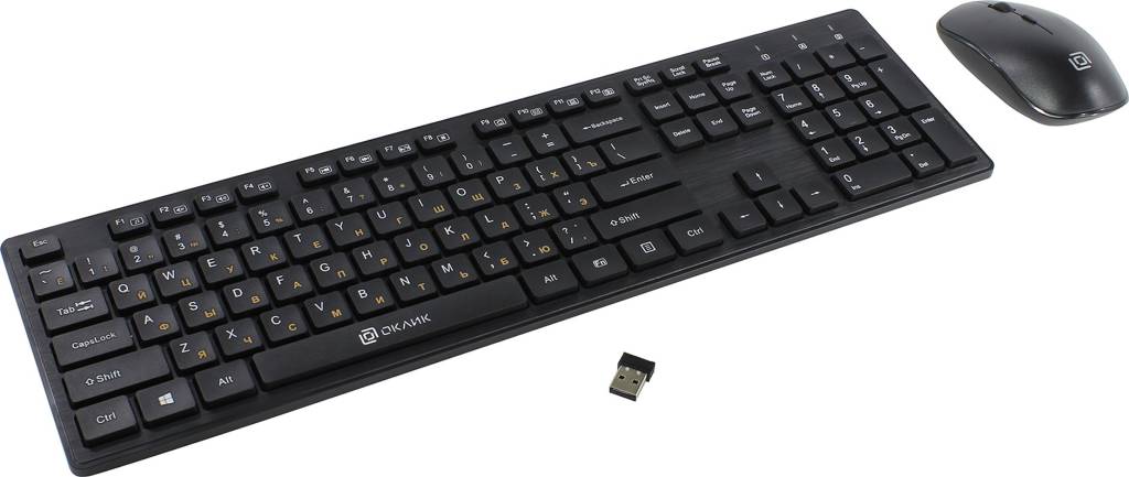 купить Набор OKLICK Wireless Keyboard & Optical Mouse[240M Black](Кл-ра,USB,FM+Мышь 4кн,Roll,USB,F