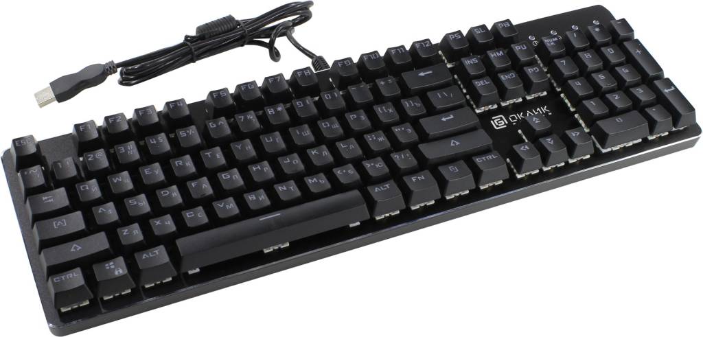 купить Клавиатура USB OKLICK 990G Black [USB] 104КЛ, подсветка клавиш [1091210]