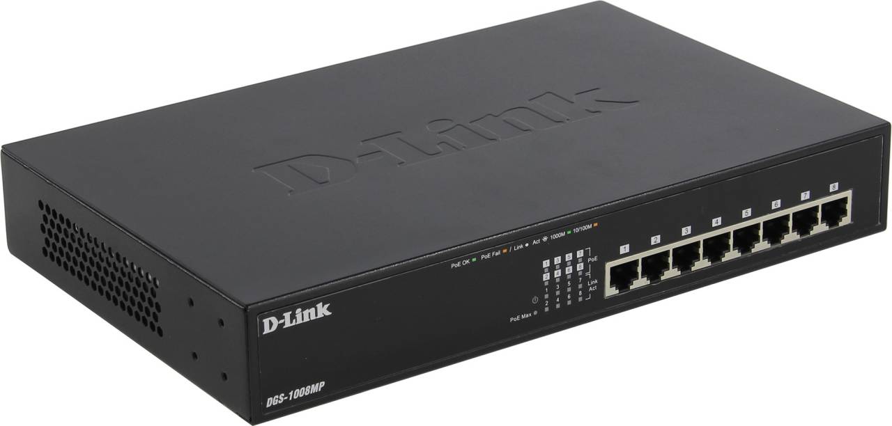   D-Link [DGS-1008MP /B1A]   (8UTP 1000Mbps PoE)