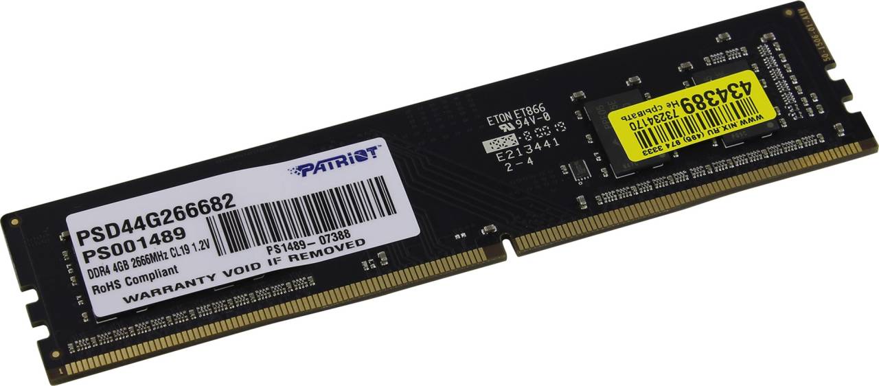    DDR4 DIMM  4Gb PC-21300 Patriot [PSD44G266682] CL19