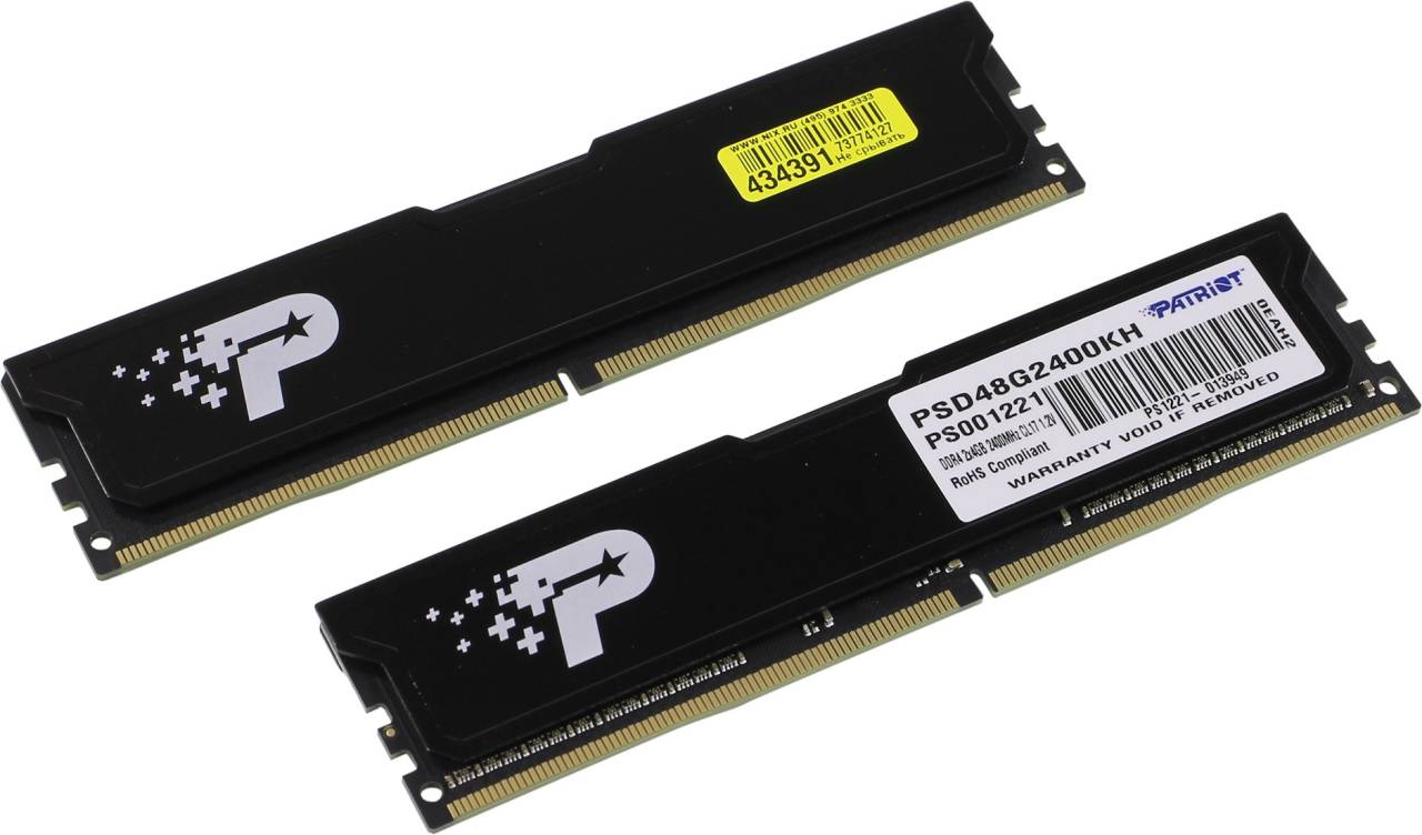    DDR4 DIMM  8Gb PC-19200 Patriot Signature Line [PSD48G2400KH] KIT 2*4Gb CL17