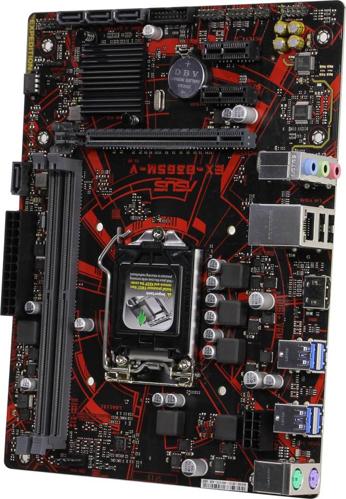    LGA1151 ASUS EX-B365M-V (RTL) [B365] PCI-E HDMI GbLAN SATA MicroATX 2DDR4