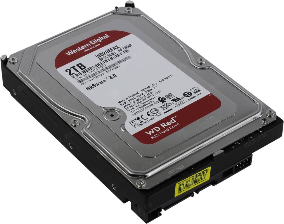 купить Жесткий диск 2 Tb SATA-III Western Digital Red [WD20EFAX] 3.5” 5400rpm 256Mb