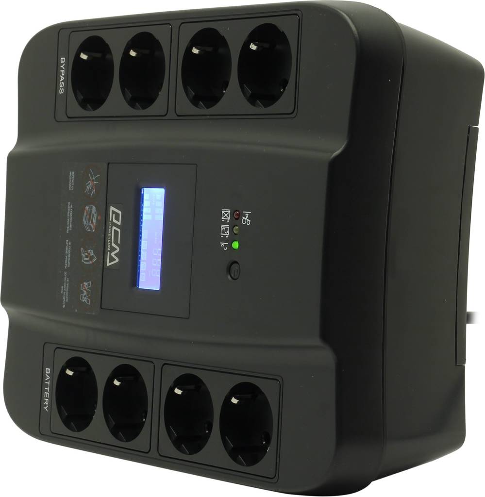  UPS 550VA PowerCom Spider(SPD-550U LCD Euro)USB,  /RJ45 ()