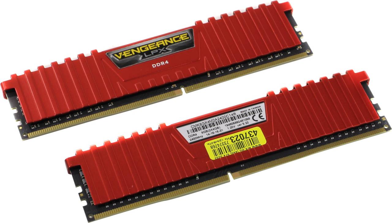    DDR4 DIMM  8Gb PC-19200 Corsair Vengeance LPX [CMK8GX4M2A2400C14R] KIT 2*4Gb