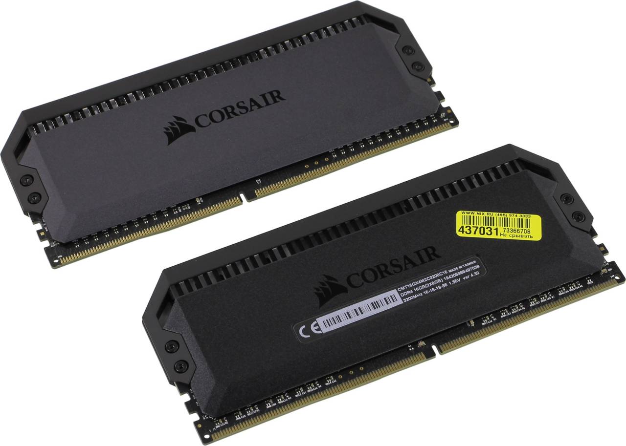    DDR4 DIMM 16Gb PC-25600 Corsair Dominator Platinum RGB [CMT16GX4M2C3200C16] KIT 2*8Gb